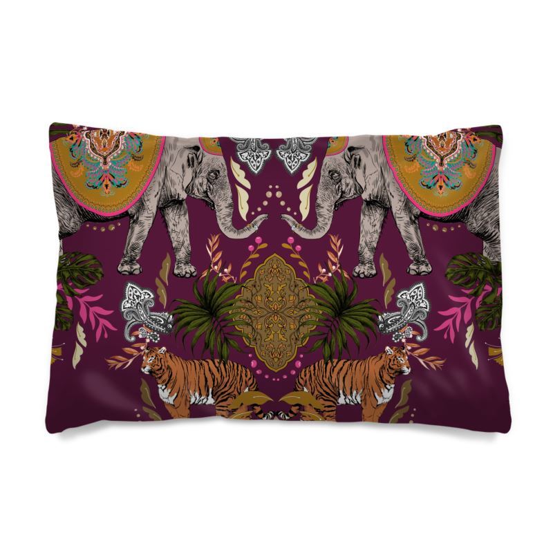 Indian Elephant Mirror Print Reversible Duvet Cover and Pillows Set
