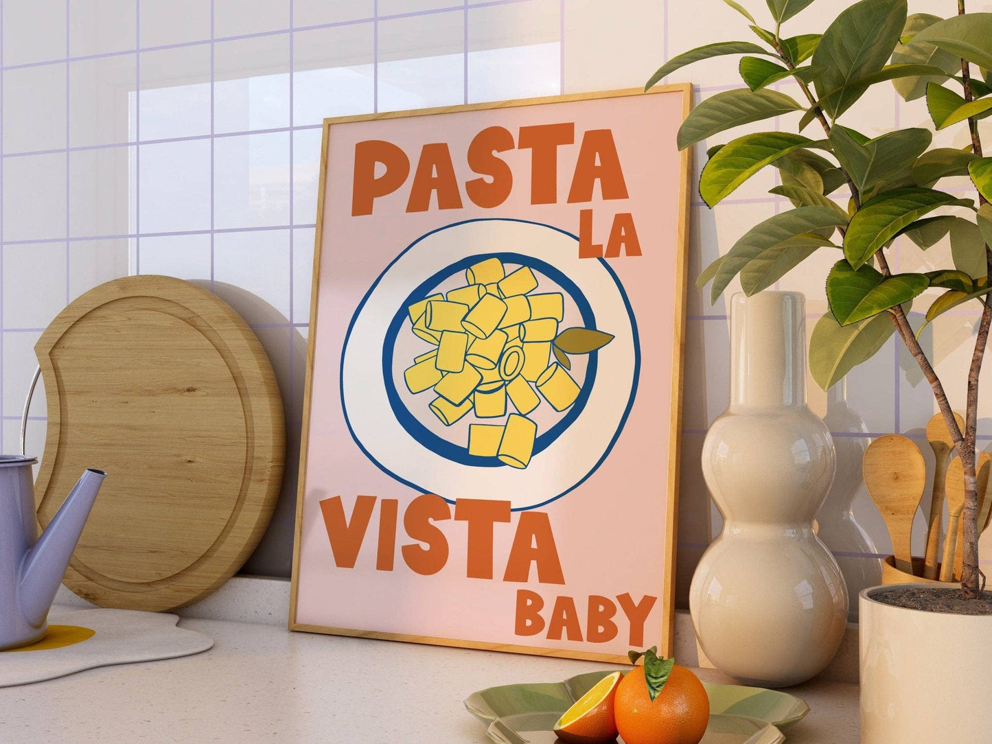 Pasta La Vista Kitchen Print: A3