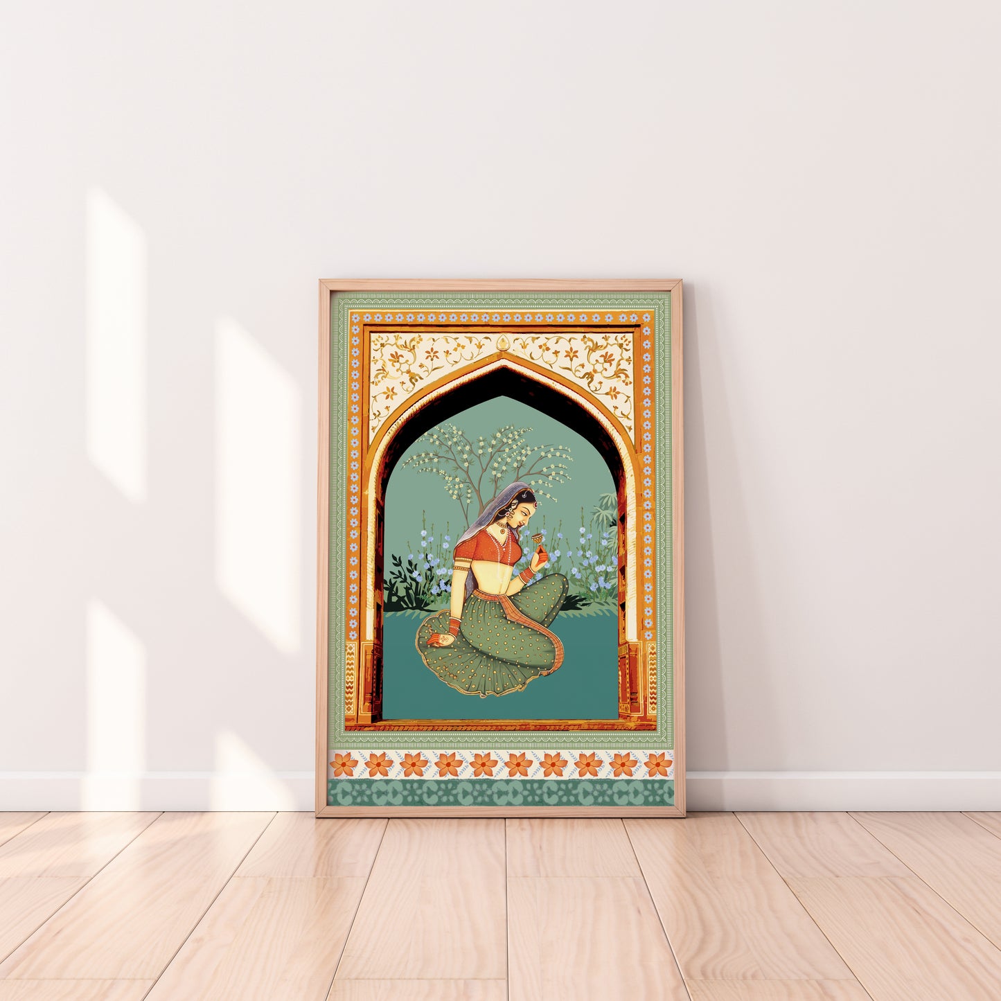Divine Feminine – Art Print | Traditional Block Print Style with Digital Layering