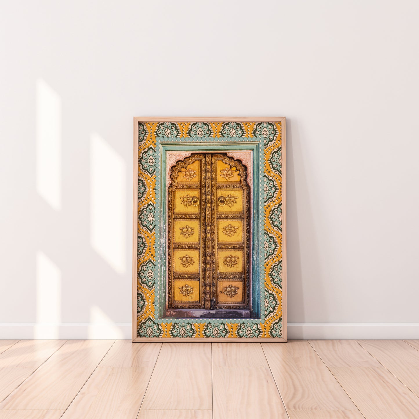 Jaipur Door – Art Print | Traditional Block Print Style with Digital Layering