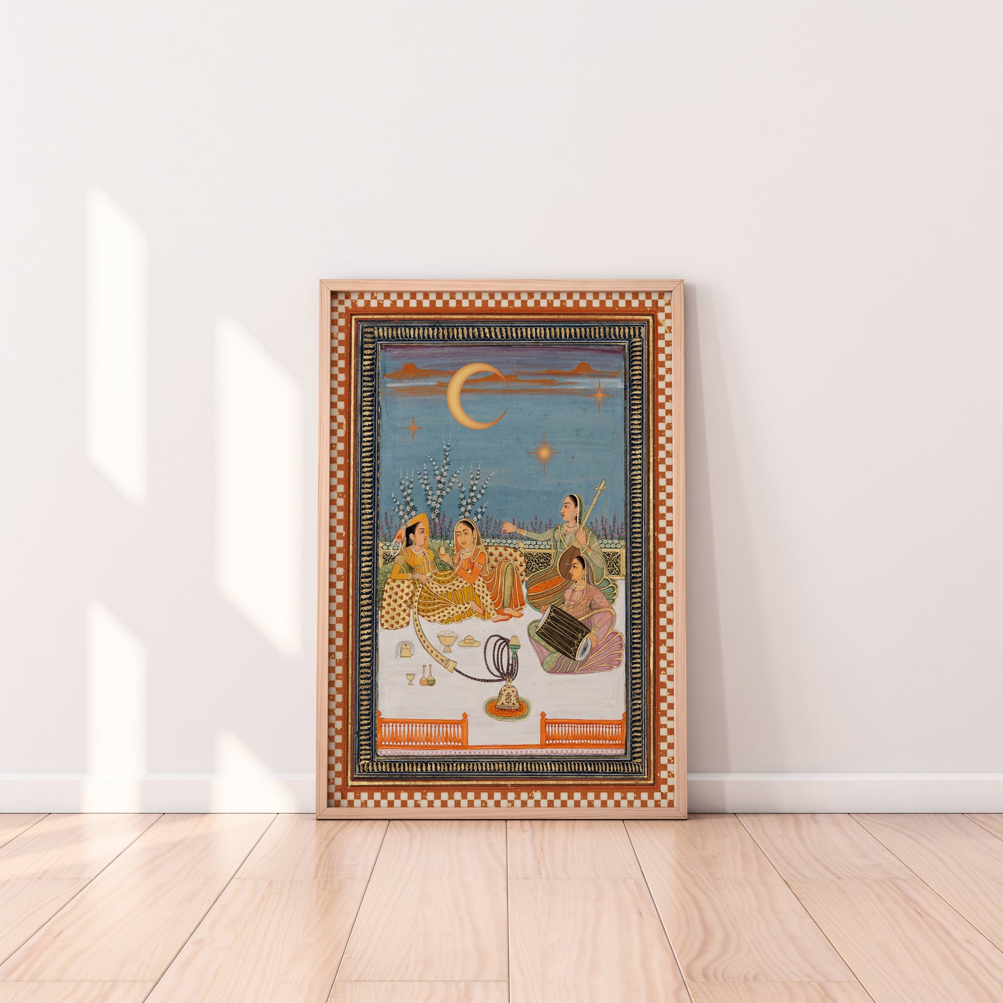 Moonlight – Art Print | Traditional Block Print Style with Digital Layering