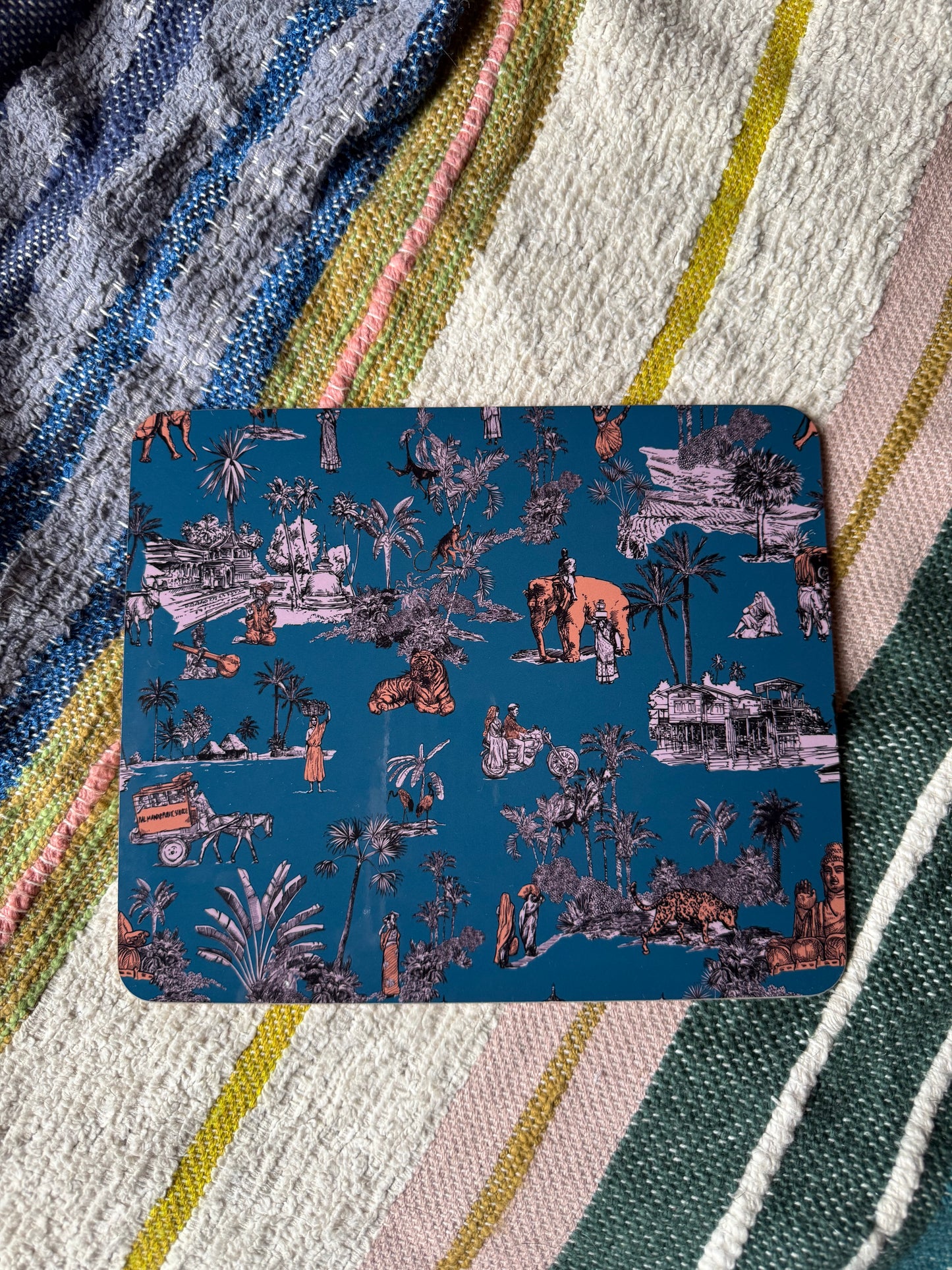 Toile De India Printed Placemats in Midnight