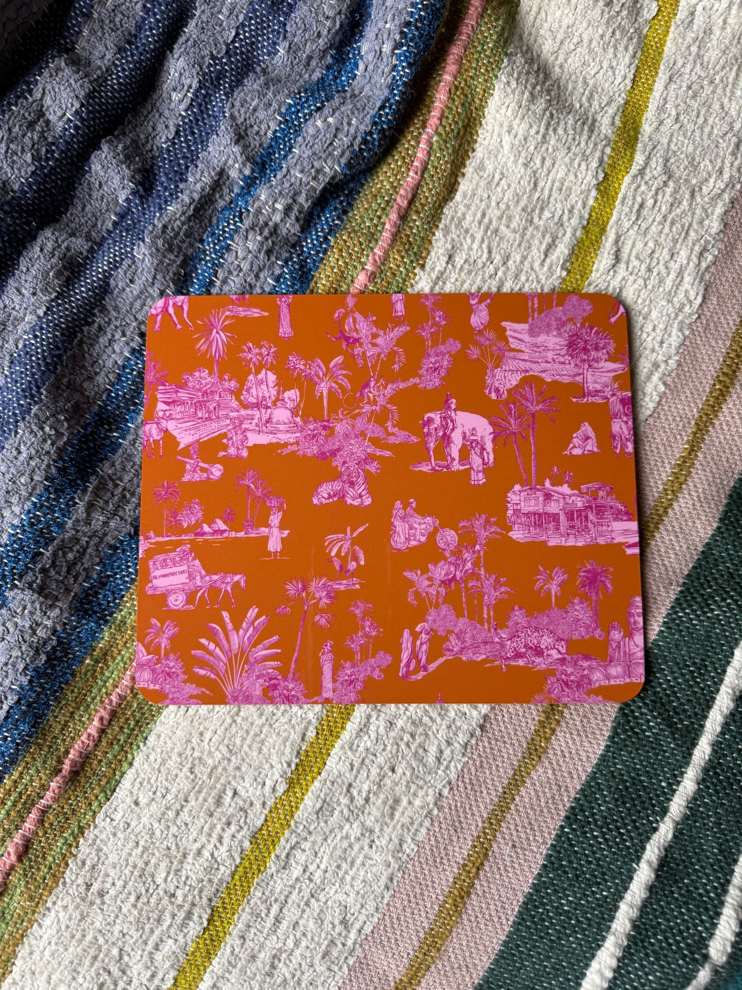 Toile De India Printed Placemats in Orange
