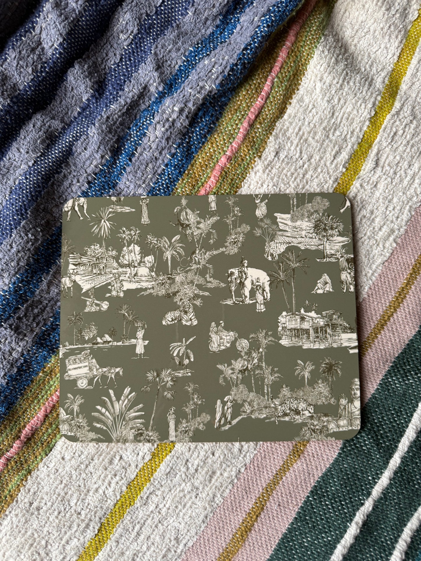 Toile De India Printed Placemats in Moss