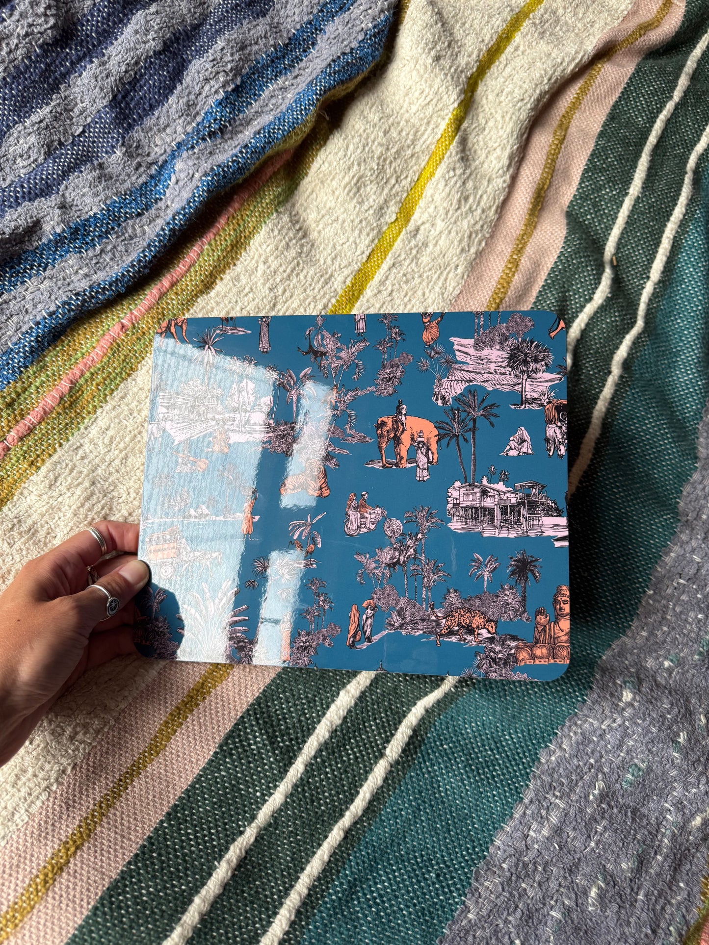 Toile De India Printed Placemats in Midnight