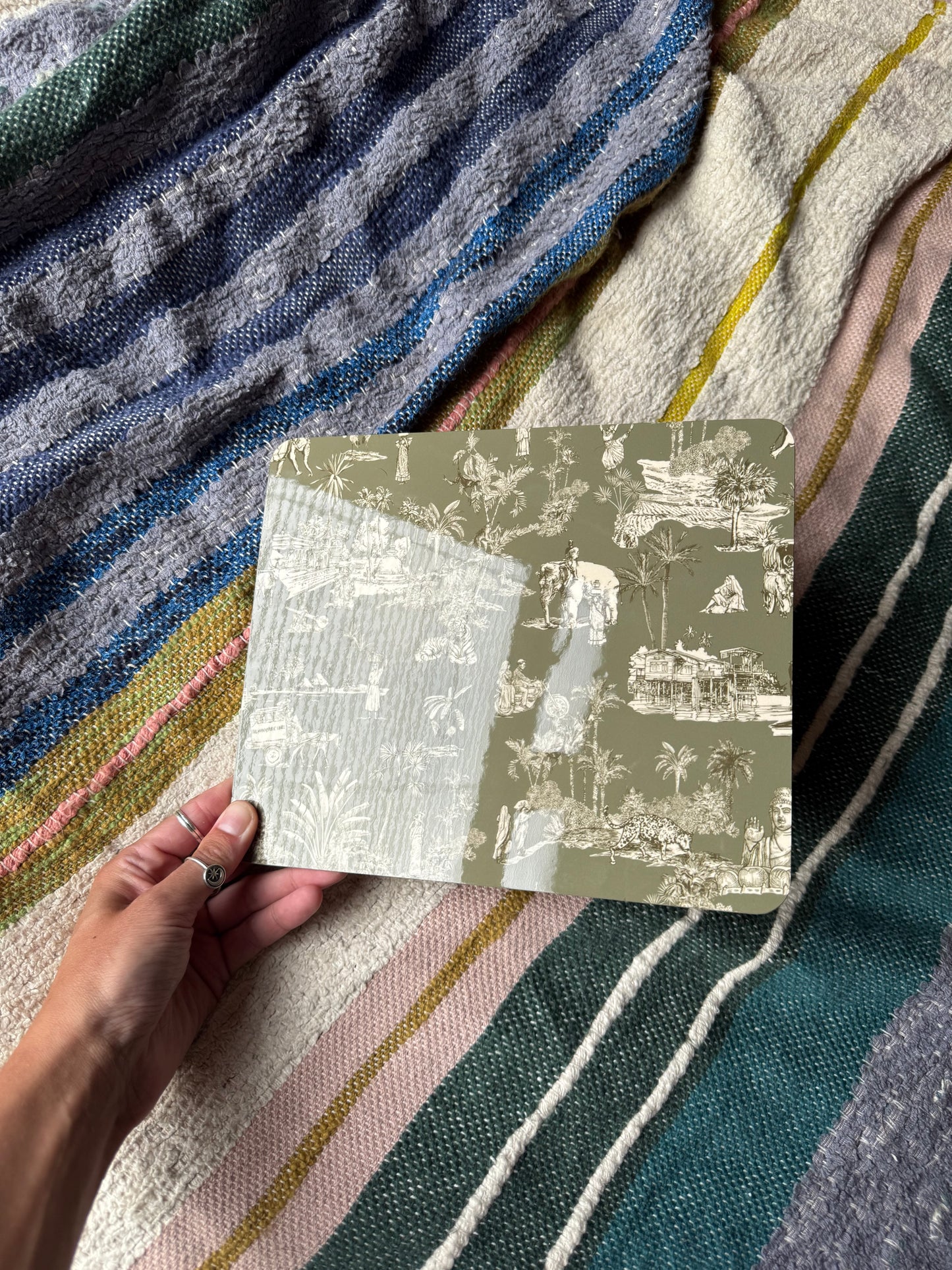 Toile De India Printed Placemats in Moss