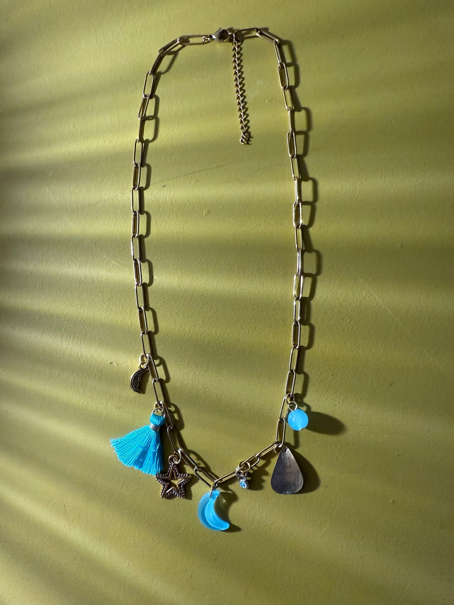 Charm Necklace Turquoise Blue