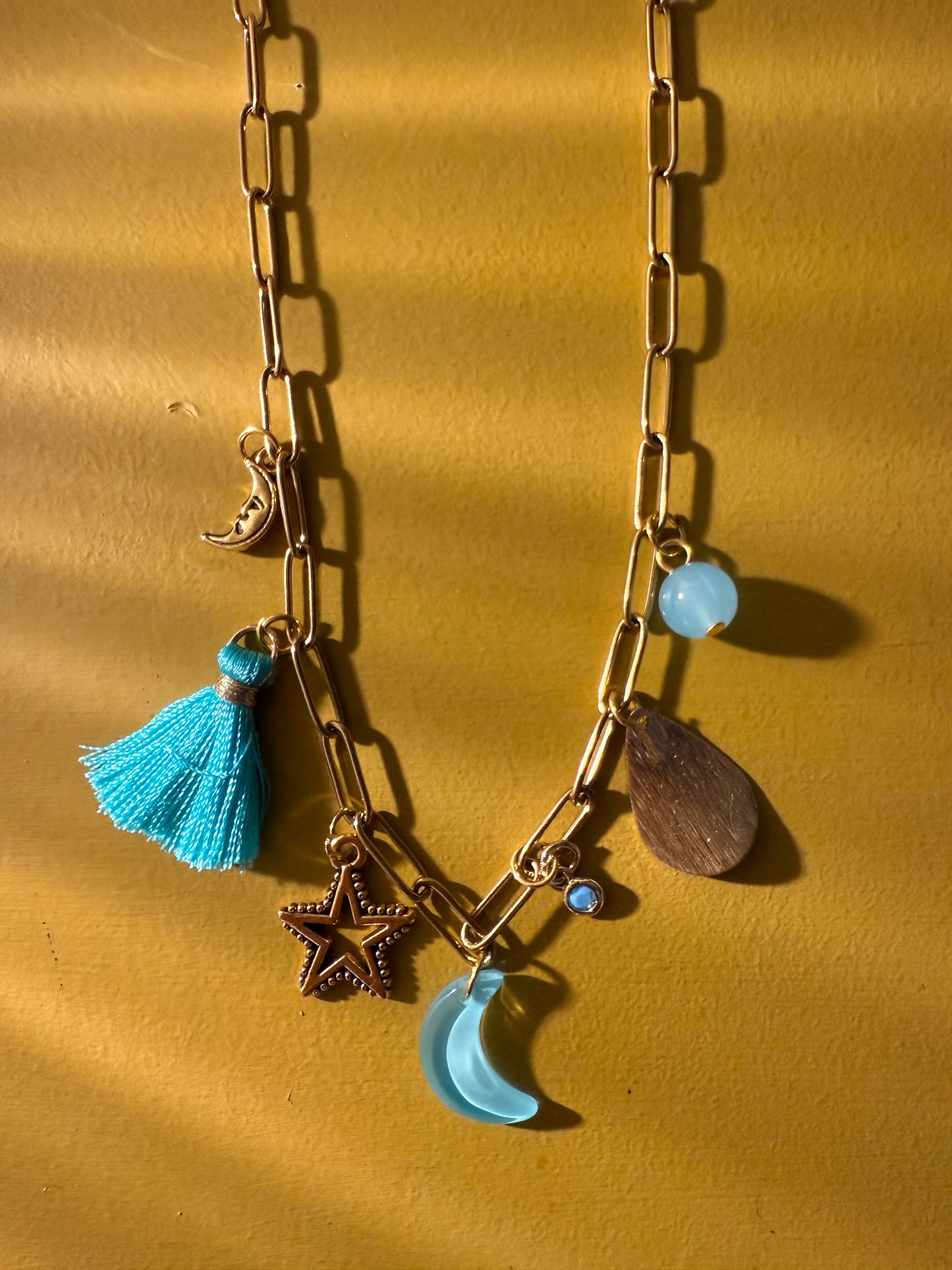 Charm Necklace Turquoise Blue