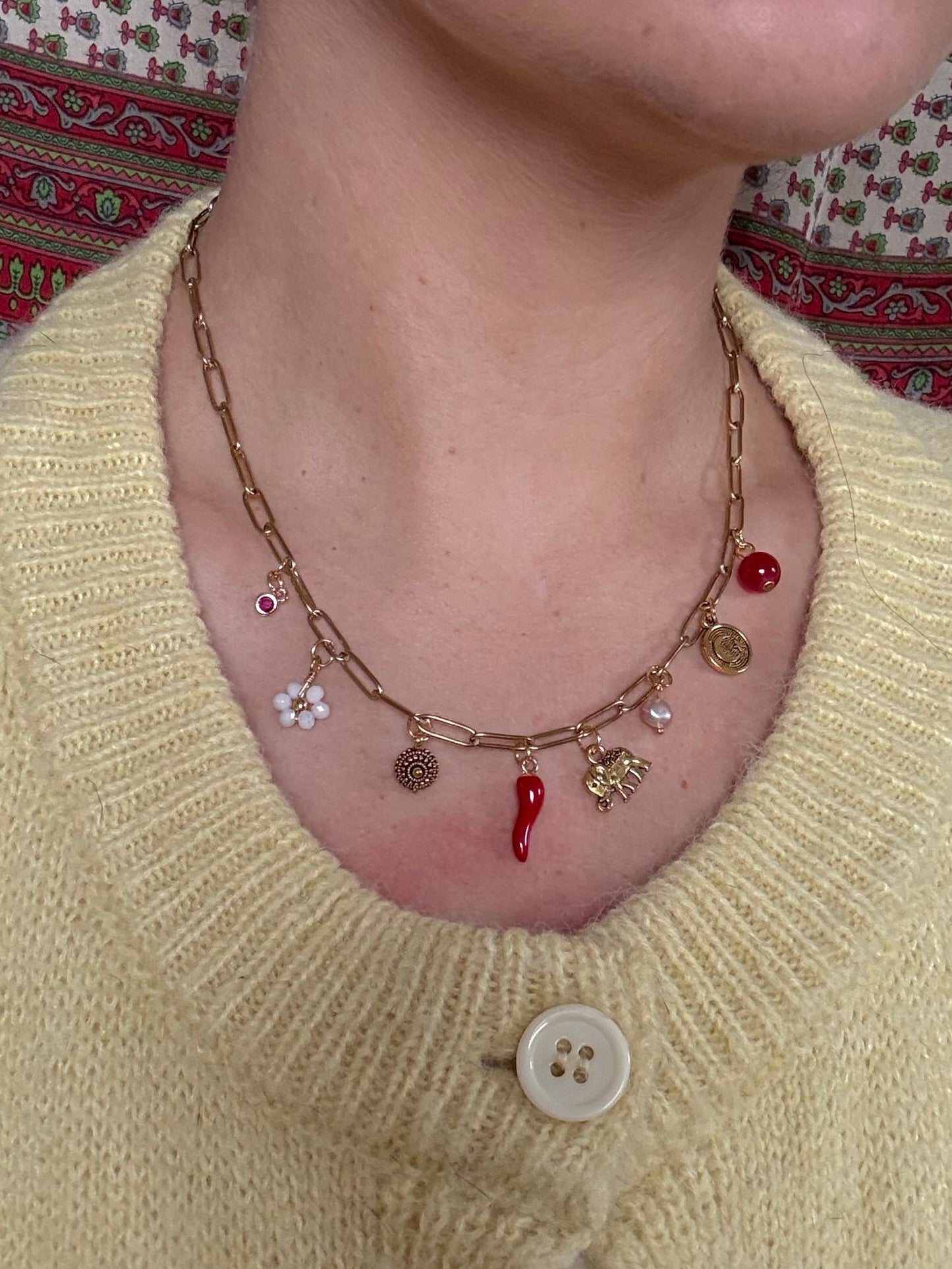 Charm Necklace Spicy Red