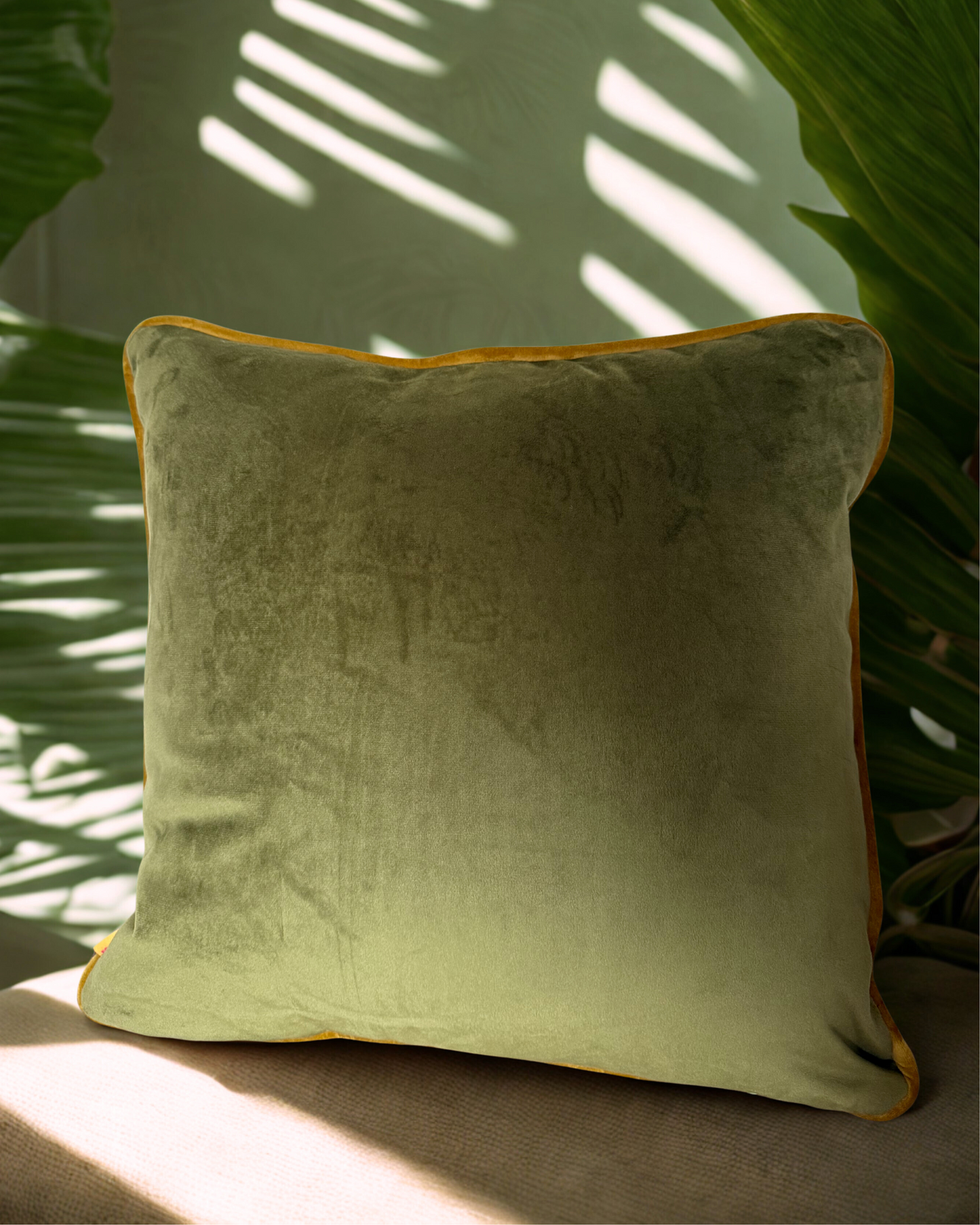 Indian Elephant Velvet Cushion Brinjal
