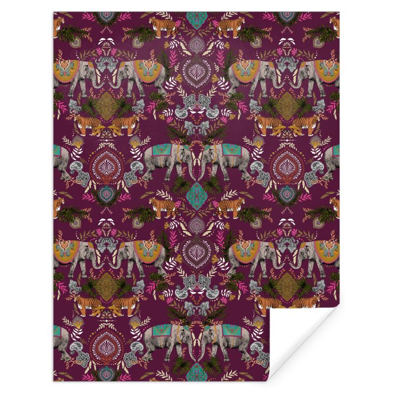 Indian Elephant Mirror Print Gift Wrap