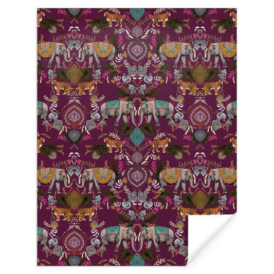 Indian Elephant Mirror Print Gift Wrap