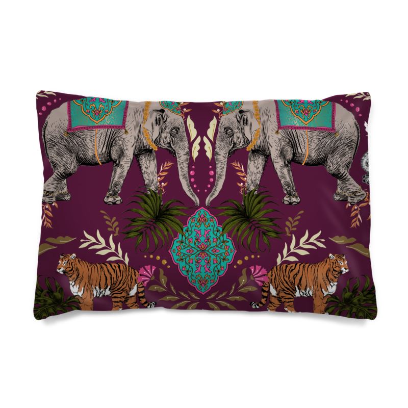 Indian Elephant Mirror Print Reversible Duvet Cover and Pillows Set