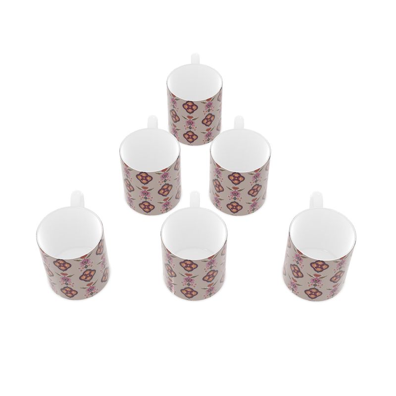 Indian Block Print Bone China Mug Set