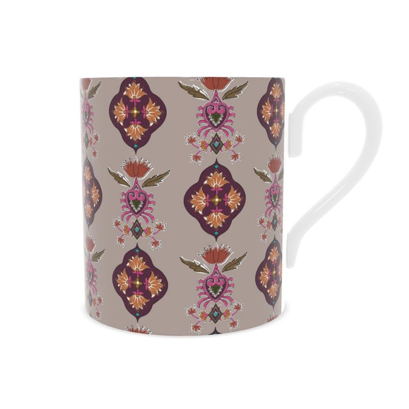 Indian Block Print Bone China Mug