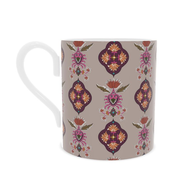 Indian Block Print Bone China Mug
