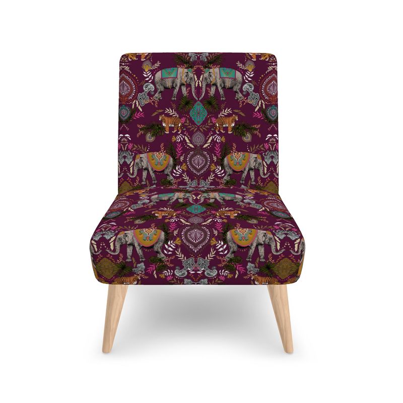 Indian Elephant Mirror Print Occasional Chair