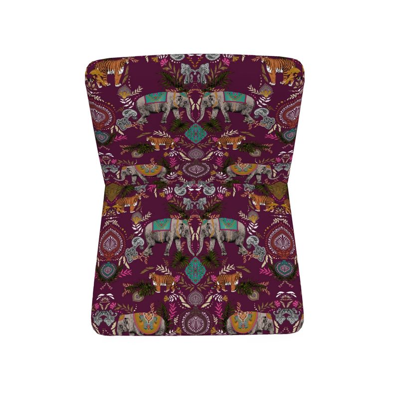 Indian Elephant Mirror Print Occasional Chair