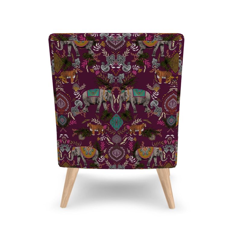 Indian Elephant Mirror Print Occasional Chair