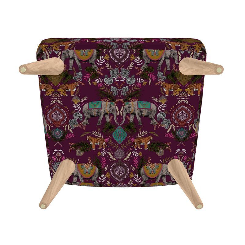 Indian Elephant Mirror Print Occasional Chair