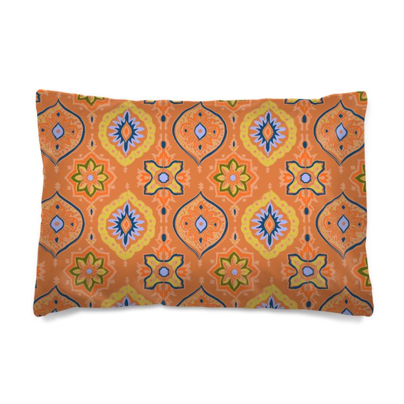Bright Energy Print Bedsheet Orange