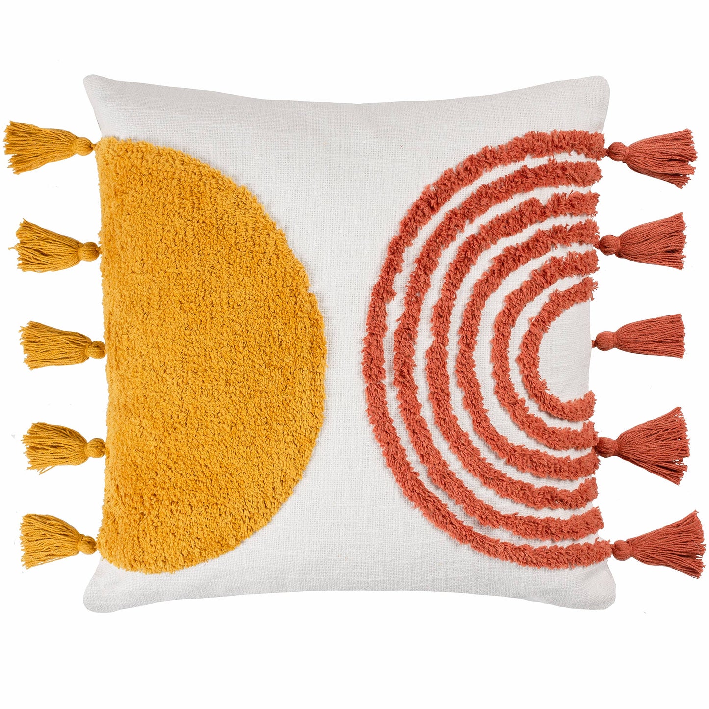 Archow Cotton Tufted Cushion Brick/Ochre