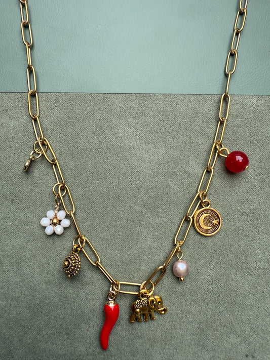 Charm Necklace Spicy Red
