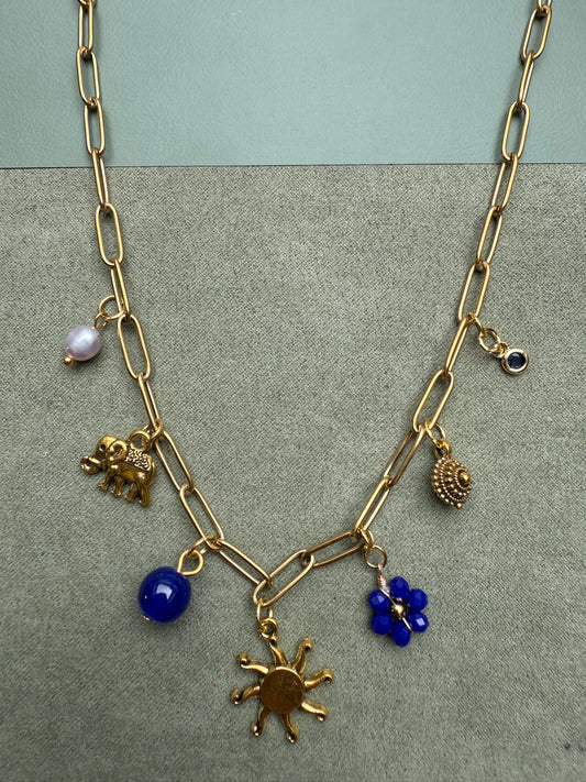 Charm Necklace Royal Blue