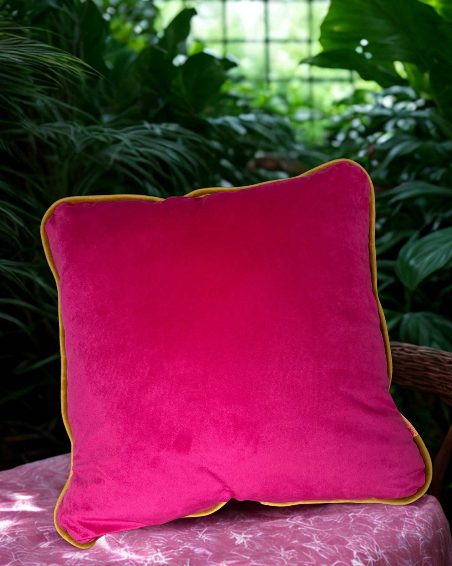 Indian Elephant Velvet Cushion Black
